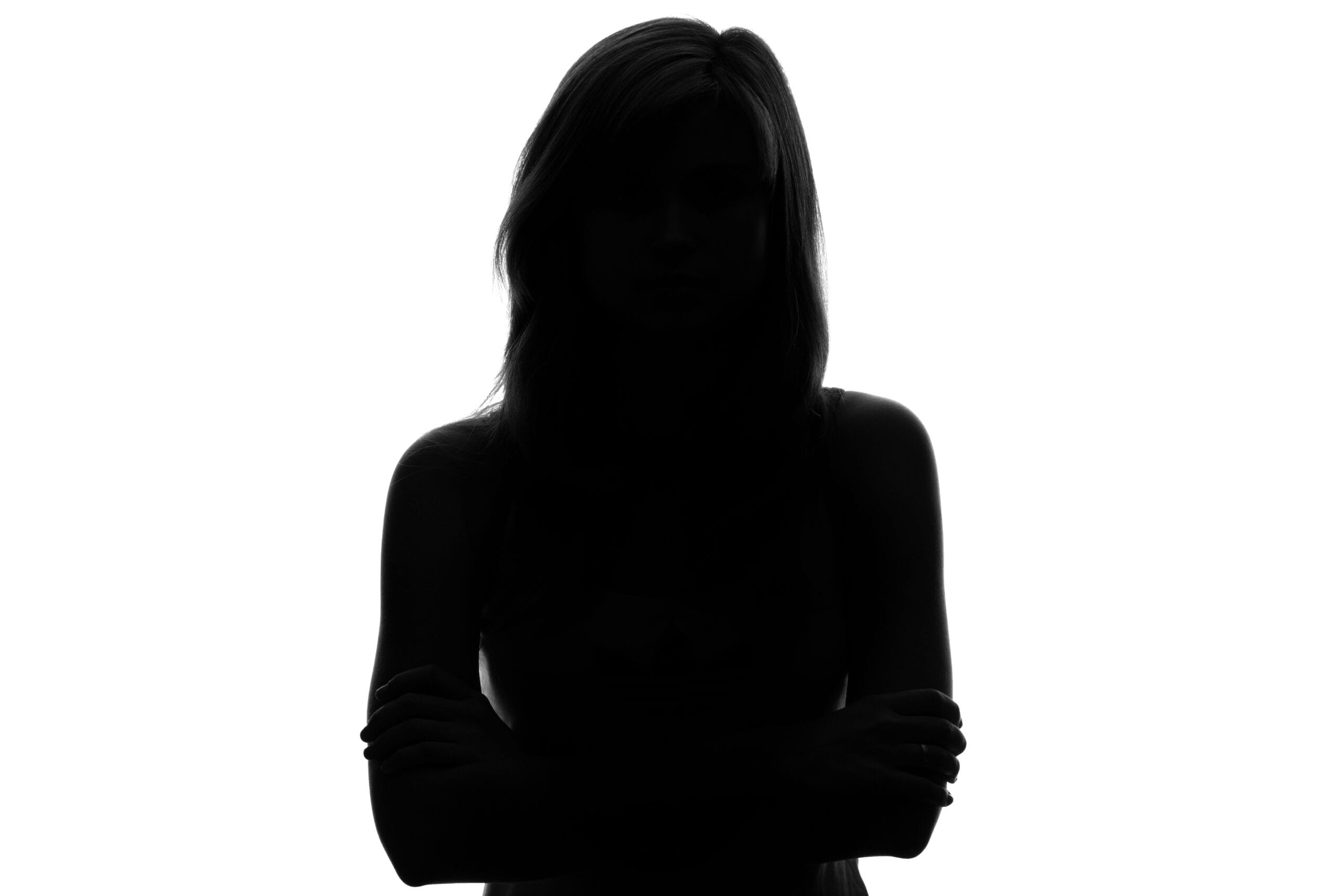 silhouette of a pensive woman on a white background Skoleleder, Studievejleder & kosmetolog - Louise Holtum Grønnemose